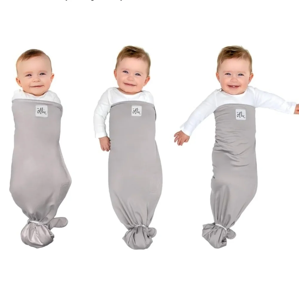 The Ollie Light Gray Swaddle Blanket